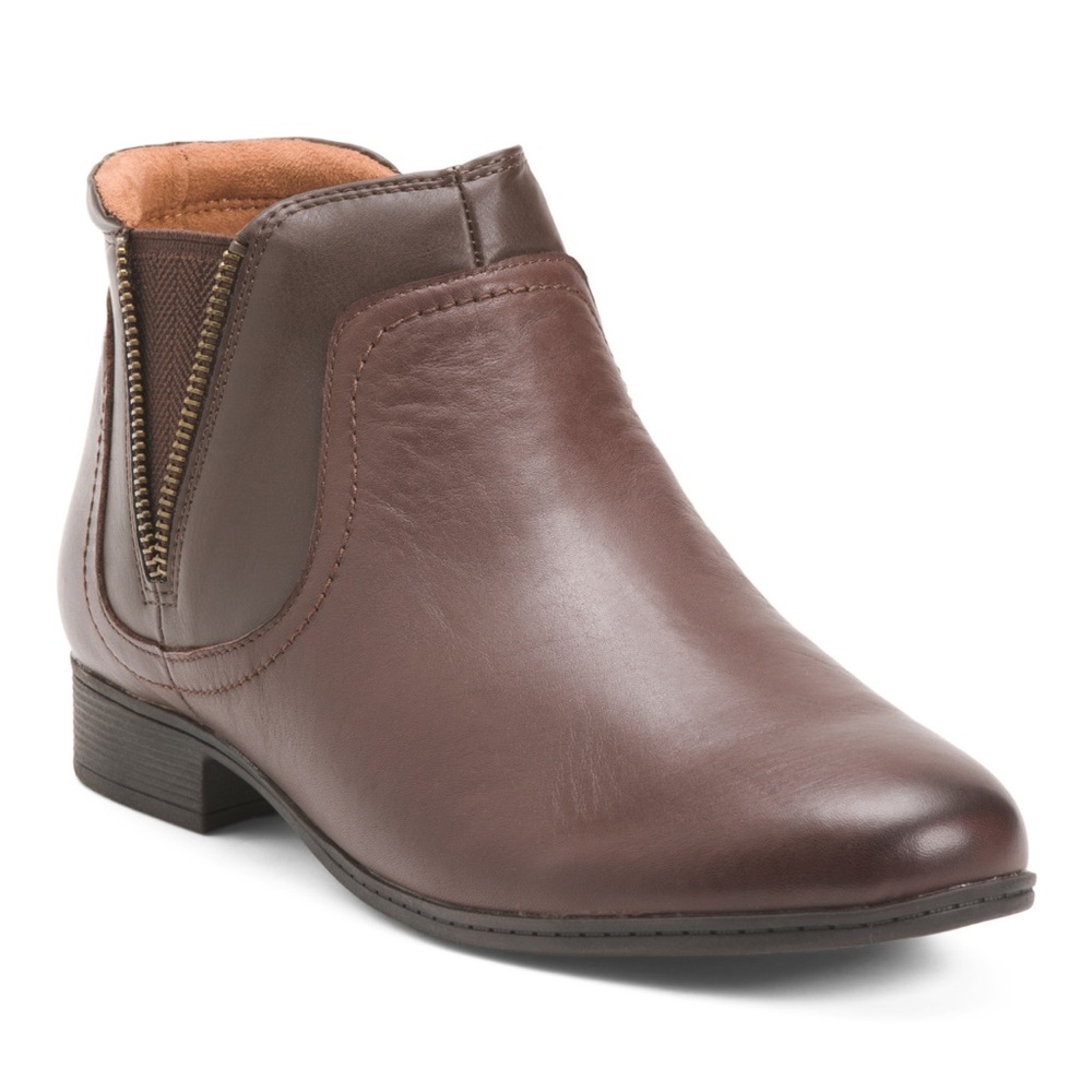 Brown Leather Ankle Boots for Women
